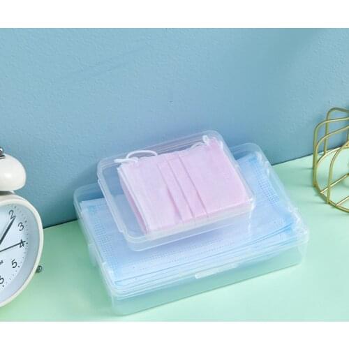 Transparent Face Mask Storage Box Dustproof Disposable Mask Case Storage Case Organizer Face Mask Storage Case Mask Container