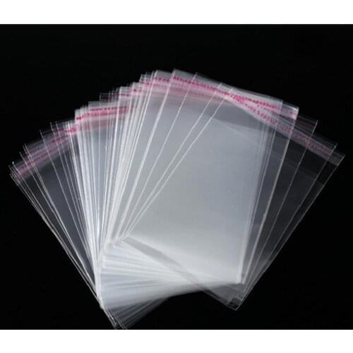 100Pcs Self Adhesive Sealed Plastic Bags Transparent Clothing Mildew Storage Bag Clothing Sealed Bag Jewelry Gift Package Pouch