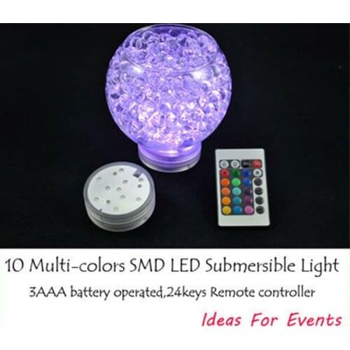 Wedding Decor Festa Factory Vendor Battery Operate Led light, submersible led vase Lights with remote for party decorations