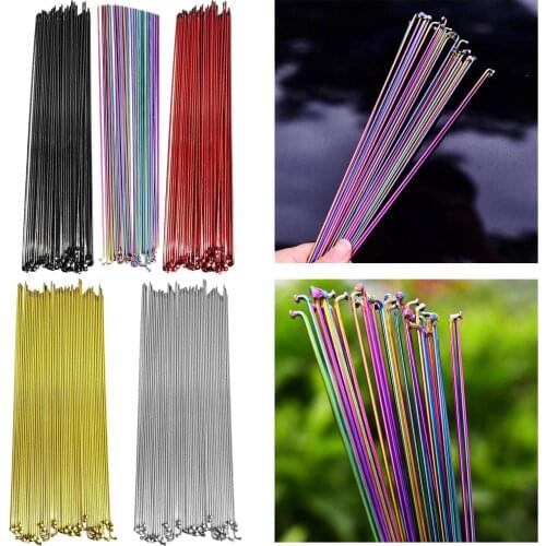 Bicycle Stainless Steel Spokes 36pcs Bike Spoke J Bend Steel Bicycle Spokes with Nipples 268mm/273mm/280mm
