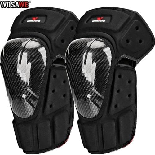 WOSAWE Motorcycle Kneepads Carbon Fiber Motocross Knee Protection Protective Guard Gear Sports Kneepads Protective Knee Guard