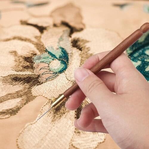 1 Set DIY Special Easy to Use Wooden Handle Crochet Hook Metal Embroidery Beading Hoop Crochet Hook Set Sewing Tool for Gifts