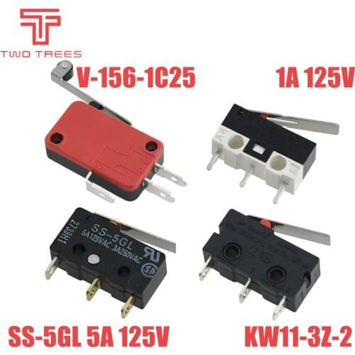 10psc Limit Microswitch Three Straight Legs Mouse Side Key Momentary Micro Limit Switch V 156 1C25 1A 125V SS 5GL 125V KW11 3Z