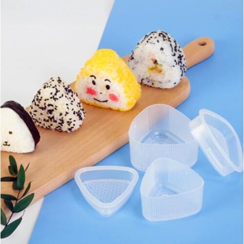 2pcs / 1 Set New Triangle Form Sushi Mold Onigiri Rice Ball Press Maker Mold Diy Tools High Quality Utility Kitchen Accessories