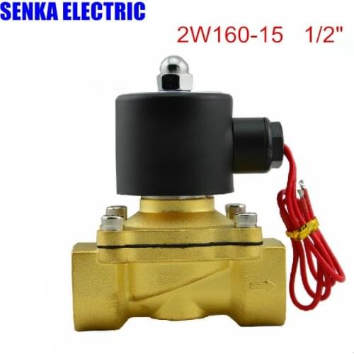 2W160-15 1/2" NC Pnumetic Water Valve Closed Oil Air Solenoid Valve DC12V/DC24V/AC110V/AC220V/AC380V