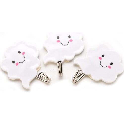 3Pcs Self Bathroom Kitchen clouds Hanger Adhesive Hooks Stick On Wall Hanging Door Clothes Towel Holder Racks