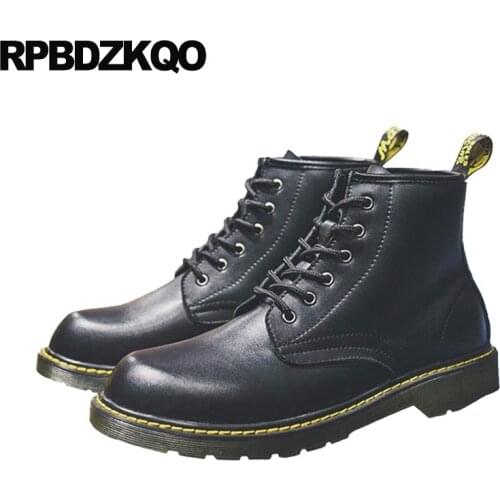 Combat Lace Up Army Autumn Designer Military Mens Shoes Flat Booties Waterproof Retro Black British Style Fall Boots 2019 Short