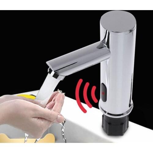 Bathroom Automatic Infrared Sink Hands Touchless Free Faucet Sensor Tap Cold Water Saving Inductive Electric Basin Faucet Mixer