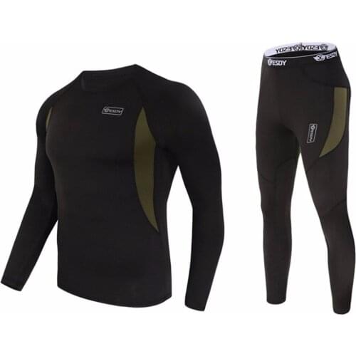 Free shipping Mens Thermal Underwear,ESDY Mens Outside Suit Tight Men Thermo Underwear Fleece Army Autumn-Winter