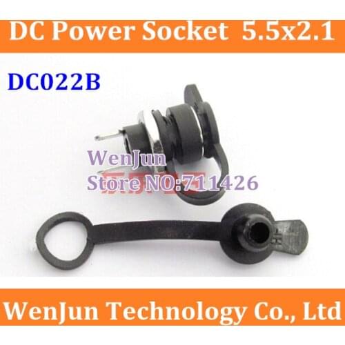Free Shipping 5.5x2.1 mm DC power outlet DC-022B mm power socket with waterproof plug 500PCS/LOT DC Power supply socket