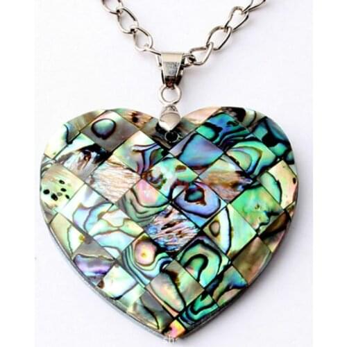 Color abalone shell pendants heart-shaped shell pendant shell jewelry