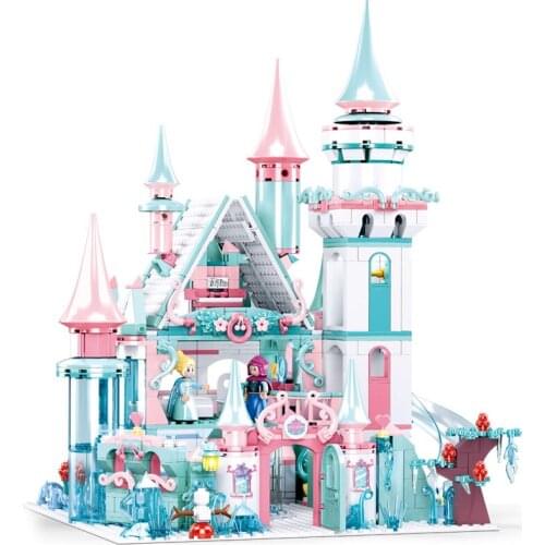 Pricess Girls City Snow World Ice Castle Building Blocks Girl Queen Bricks Classic Enlighten Model DIY Toys For Kids Xmas Gift