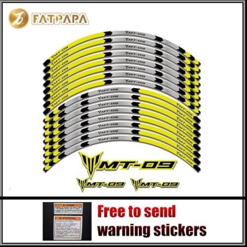 FOR YAMAHA MT-09 MT09 MT 09 Motorcycle Parts Contour Wheel Decoration Decal Sticker Yellow