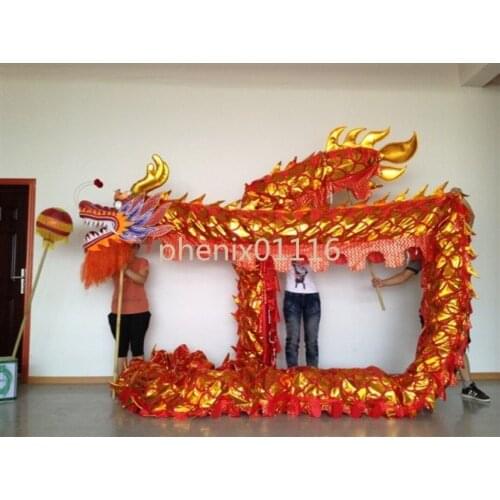 Chinese Traditional Dragon Dance Costume Popular Party Costume Gold Size 4 Length 10m Event Costume