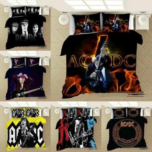 Ac DC Bedding Set 2/3Pcs Duvet Cover & Pillowcase(s) 3D Printed Quilt Cover Home Textile Gift