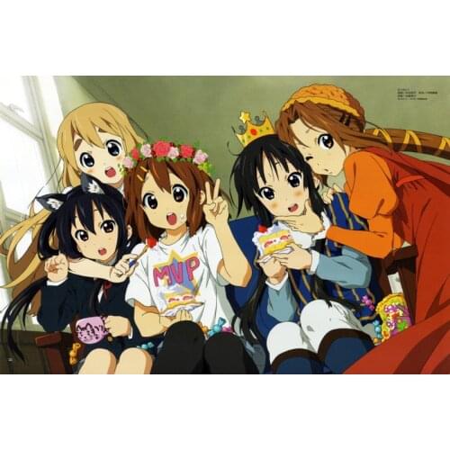 Nice K-ON! Anime Poster Custom Canvas Poster Art Home Decoration Cloth Fabric Wall Poster Print Silk Fabric Print