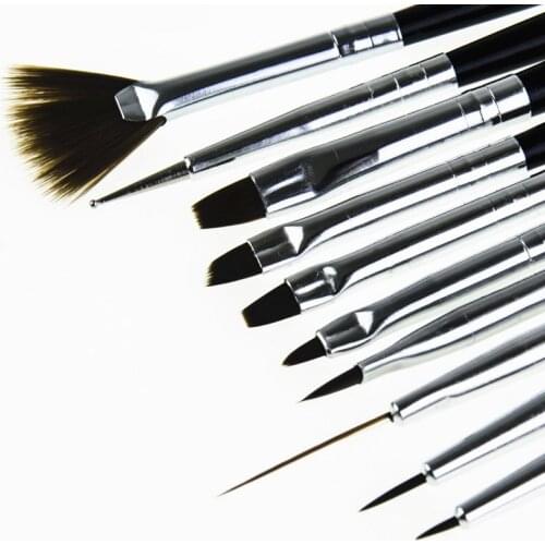 10PCS/Set Acrylic Nail Art Brush Manicure Set A Set of Professional Nail Brushes Nail Makeup Supplies For Nail Art Decoration