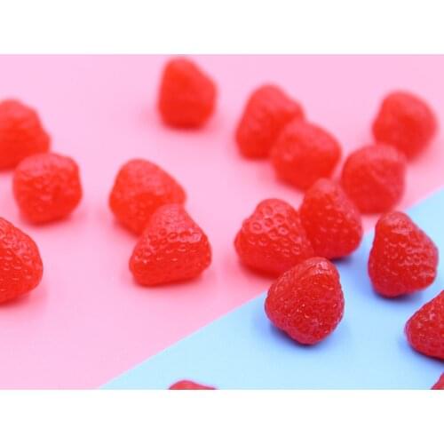 Small Simulation Strawberry Mini PVC Strawberry DIY Food Play Cream Clay Fruit Accessories