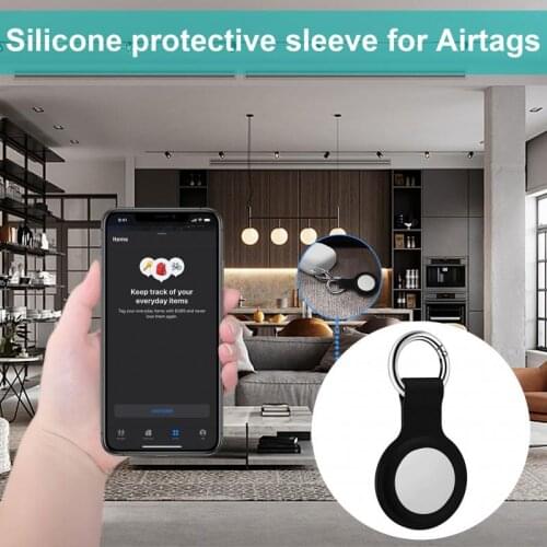 2021 New Soft Silicone Sleeve For Apple Airtags Liquid Protective Sleeve For Apple Locator Tracker Anti-lost Device Keychain