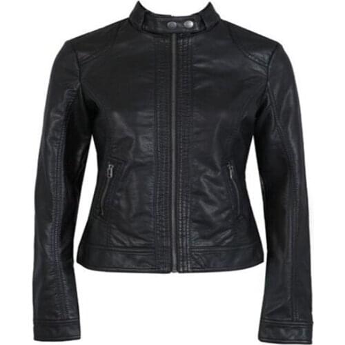 2021 Fashion New Womens Jacket European Fashion Leather Jacket Pimkie Cleaning Single PU Leather Motorcycle Temale Womens Leat