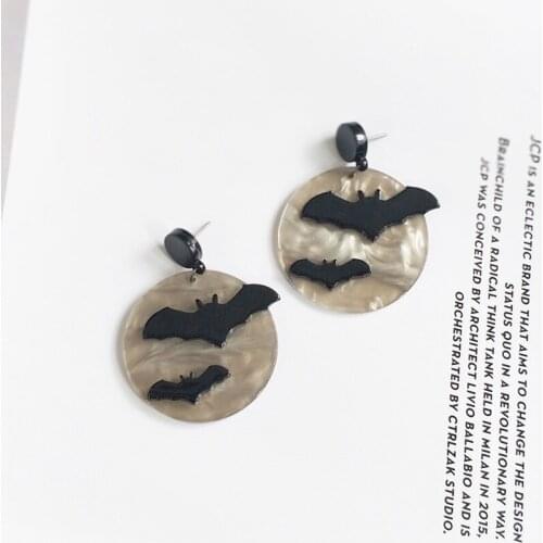 Novelty earrings Korea earrings quirky jewelry acrylic Japanese three-dimensional bat ghost earrings star moon earrings jewelry