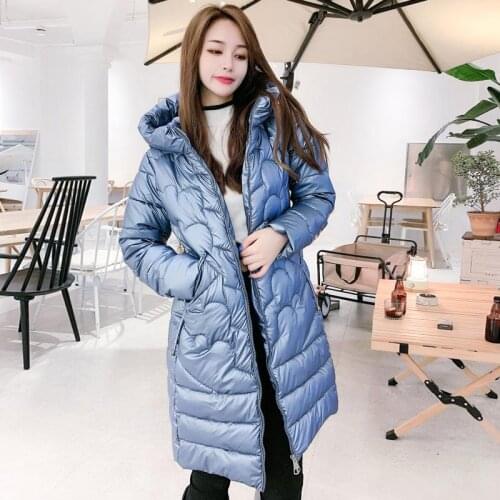 Medium And Long Hooded Cotton Padded Clothes Womens 2021 Winter New Korean Slim Fit, Slim, Bright Face, Wash Free Down Cotton P