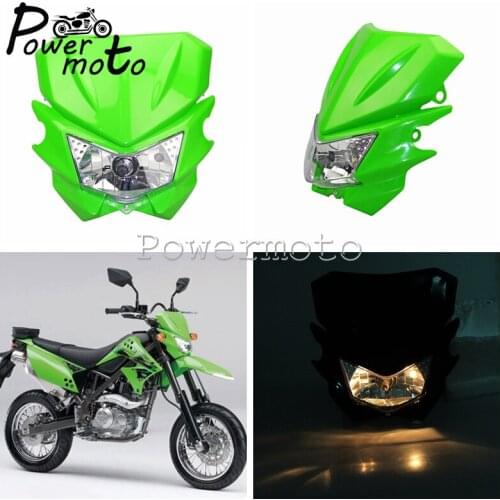 Motorcycle 12V 35W Headlight Dual Sport Dirt Bike Motocross Head Lamp Fairing Mask Headlamp For Honda Kawasaki YAMAHA SUZUKI