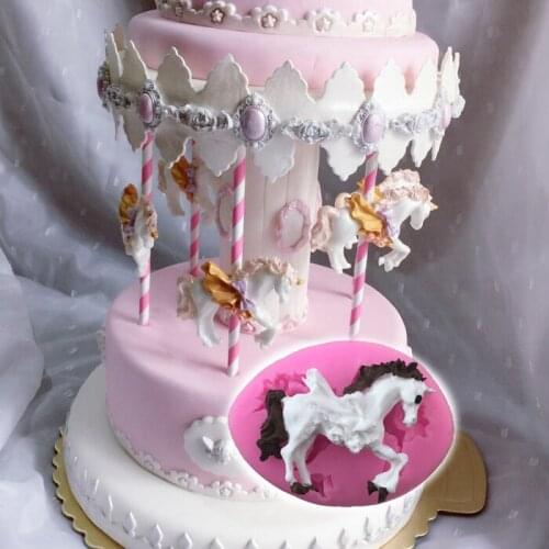 Silicone Mold Sugar Cake DIY Baking Tools Unicorn Classic Rotary Trojan Horse Clay Silicone Molds Moulds Silicone Rubber PRZY