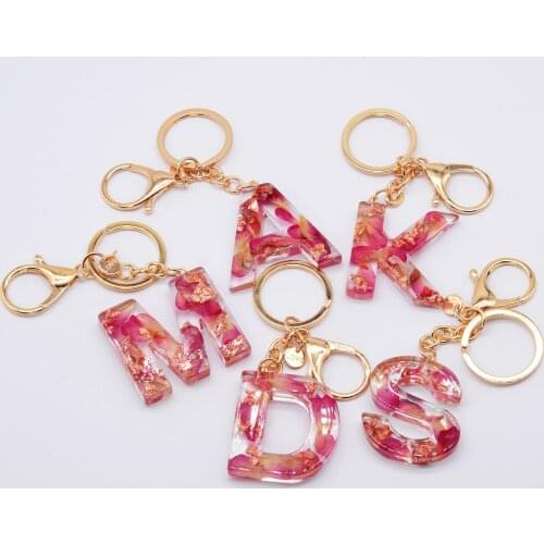 MINHIN Letter Resin Key Chains Keychains Rings Pendant For Women Cute Car Acrylic Glitter Keyring Charm Bag Couple Bag Gifts