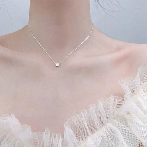 MENGYI 2020 Trendy Inlay 3/4/5mm Shiny Zircon Simple Pendant Necklace For Women Wedding Jewelry Girl Daily Clavicle Choker