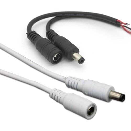 1pairs 5-24V Power Extension Cable Connector 2.1*5.5mm DC Power Cord Adapter Electrical Wire For Security Camera Radio Printer