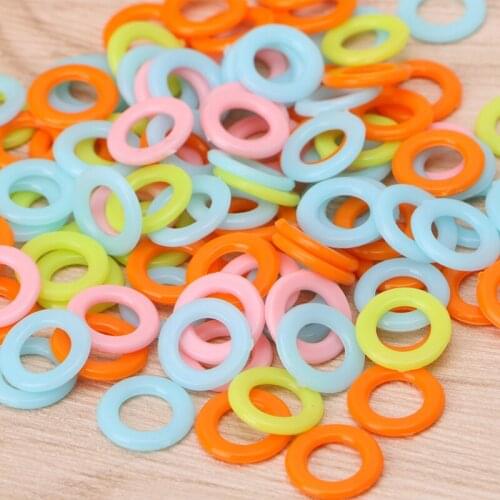 100Pcs DIY Crochet Ring Circle Hook Plastic Craft Tool for Handbag Car Seat