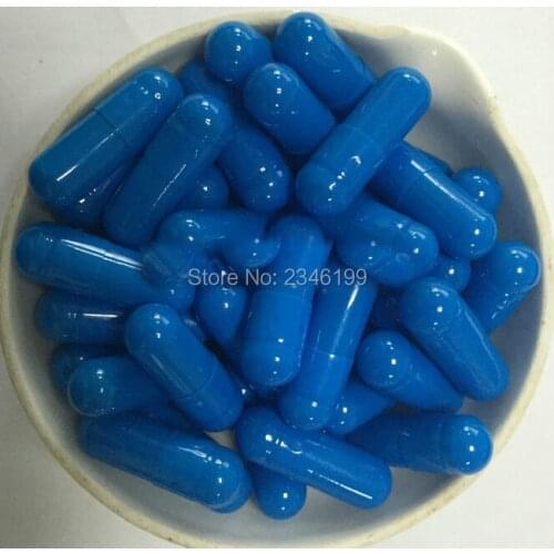 1000pcs/lot 0# Blue Color Cap n Body Separated Capsule Shells,Size0# Capsule For Powder Refilling,Empty Full Blue Capsule Shells
