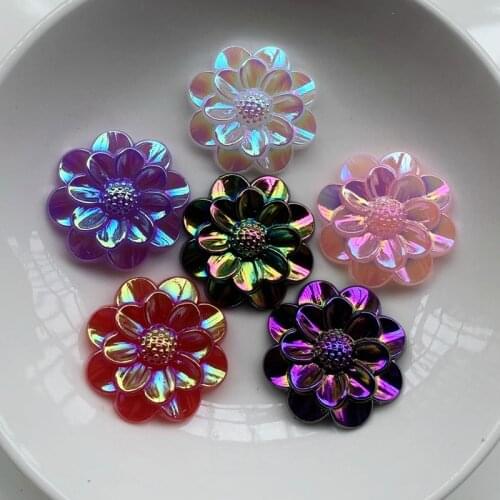 25mm flower shape acrylic flat back DIY decoration wedding decoration rhinestone applique 12pcs/lot