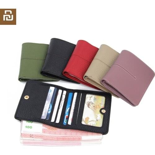 2020 New New Ladies Simple Short Wallet Leather Buckle Ultra-thin Multi-card Card Case Men Business Card Holder Coin Purse