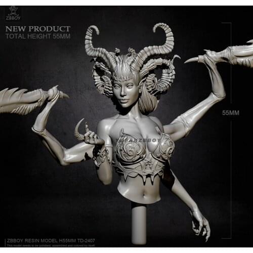 55MM Resin bust model kits queen self-assembled TD-2407