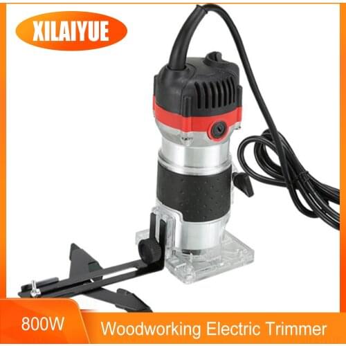 800W 30000RPM Woodworking Electric Trimmer Wood Milling Engraving Slotting Trimming Machine Hand Carving Machine Wood Router