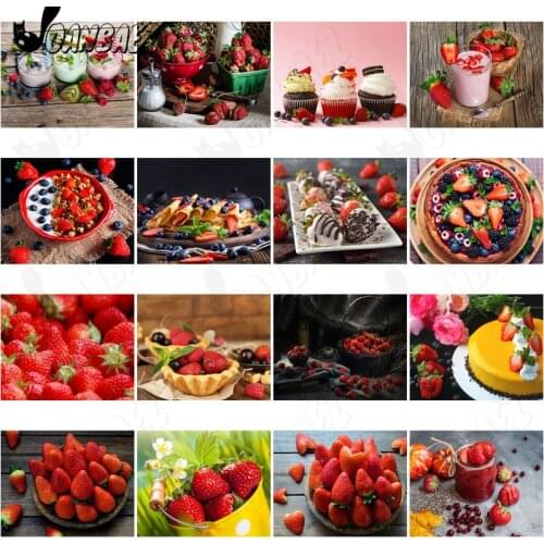Delicious Fruit Diamond Painting 5D Diy Strawberry Mosaic Cake Cross Stitch Milkshake Diamond Embroidery Handmade Gift