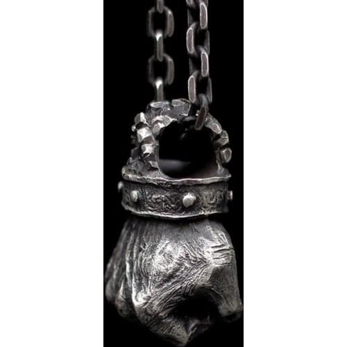 Angry Fist Necklace Pendant Mens Retro Personality Power Fist Pendant Motorcycle Party Punk Necklace Hip Hop Jewelry Gift