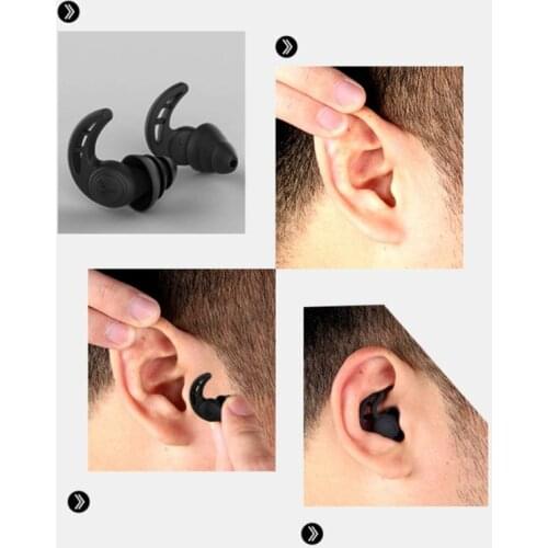1Pair 3 Layer Soft Silicone Ear Plugs Tapered Sleep Noise Reduction Earplugs Dropshipping