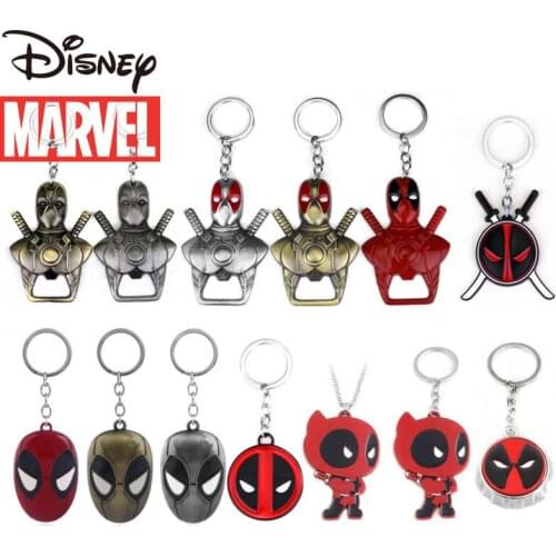 Disney Marvel Deadpool Mask Keychain Corkscrew Alloy Pendant