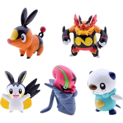 TAKARA TOMY Pokemon Action Toys Figure Emboar Tepig Emolga Oshawott Accelgor Anime Figures Collectable Model Dolls Kids Gifts