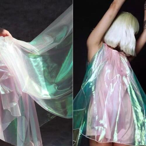 Fluorescent Organza Tulle Fabric Gradient Color DIY Patchwork Bazin Riche Veil Background Decor Skirt Dress Designer Fabric