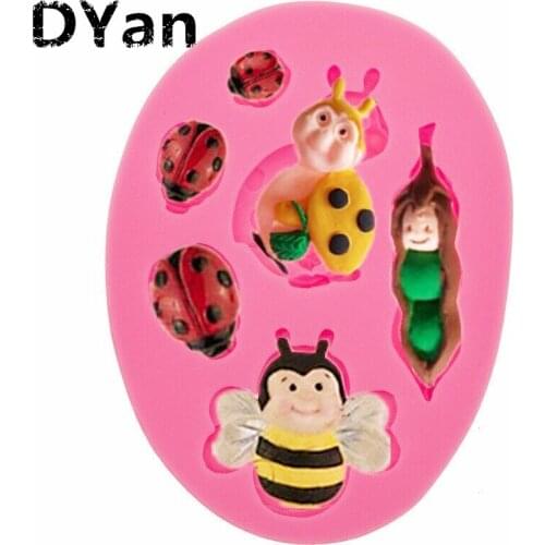 Bee,Beetles, Ladybug Shape Cake Mold Cake Decorating Tools Mold Liquid Silicone Mold For Fondant Silicone Cake Tools A1416