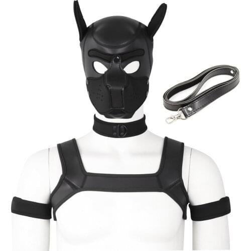 Sex Toys Of Bondage Hood Chest Belt Arm Band Neck Collar Erotic Traction Rope For Bdsm Dog Roleplay Fantasy Harness Club Costume