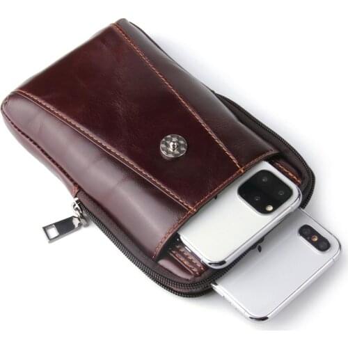 Classic Genuine Leather For Xiaomi Sony OPPO Redmi Mobile Phone Belt Clip Shoulder bag Case Cover Universally Phone Bag