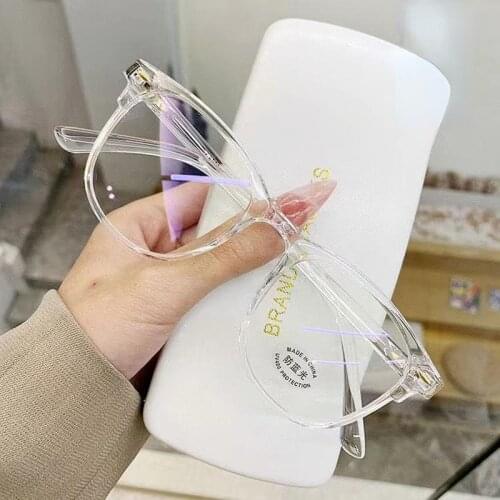 Unisex Anti Blue Light Round Eyewear Transparent Computer Glasses Frame Trendy Bluelight Blocking Glasses Eyeglass for Women Men