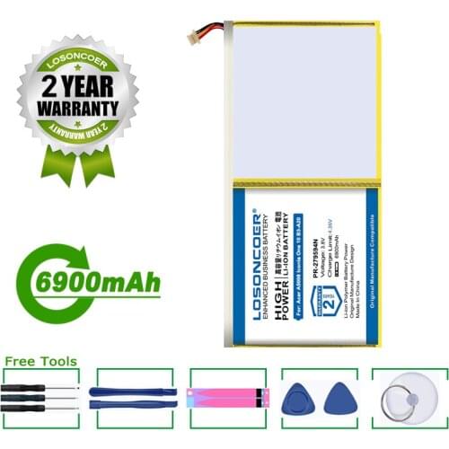 LOSONCOER Battery 6900mAh PR-279594N Tablet Battery For Acer A5008 Iconia One 10 B3-A20, Iconia One 10 B3-A30, Iconia 10 A3-A40