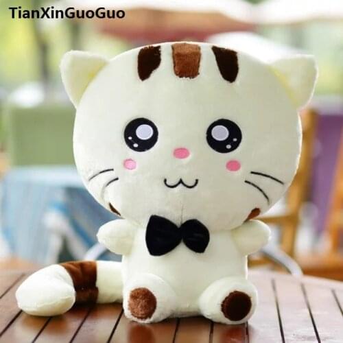 Cartoon white beige 28cm cute cat plush toy soft toy birthday gift h0765