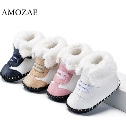 2020 New Arrival Newborn Baby Girls Boys Snow Boots Winter Leather Boots Infant Soft Bottom Shoes Baby PU Furry Warm Boots